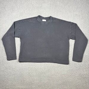 AYR Womens The Supercool Long Sleeve Cotton Top Charcoal Grey Small RN150965